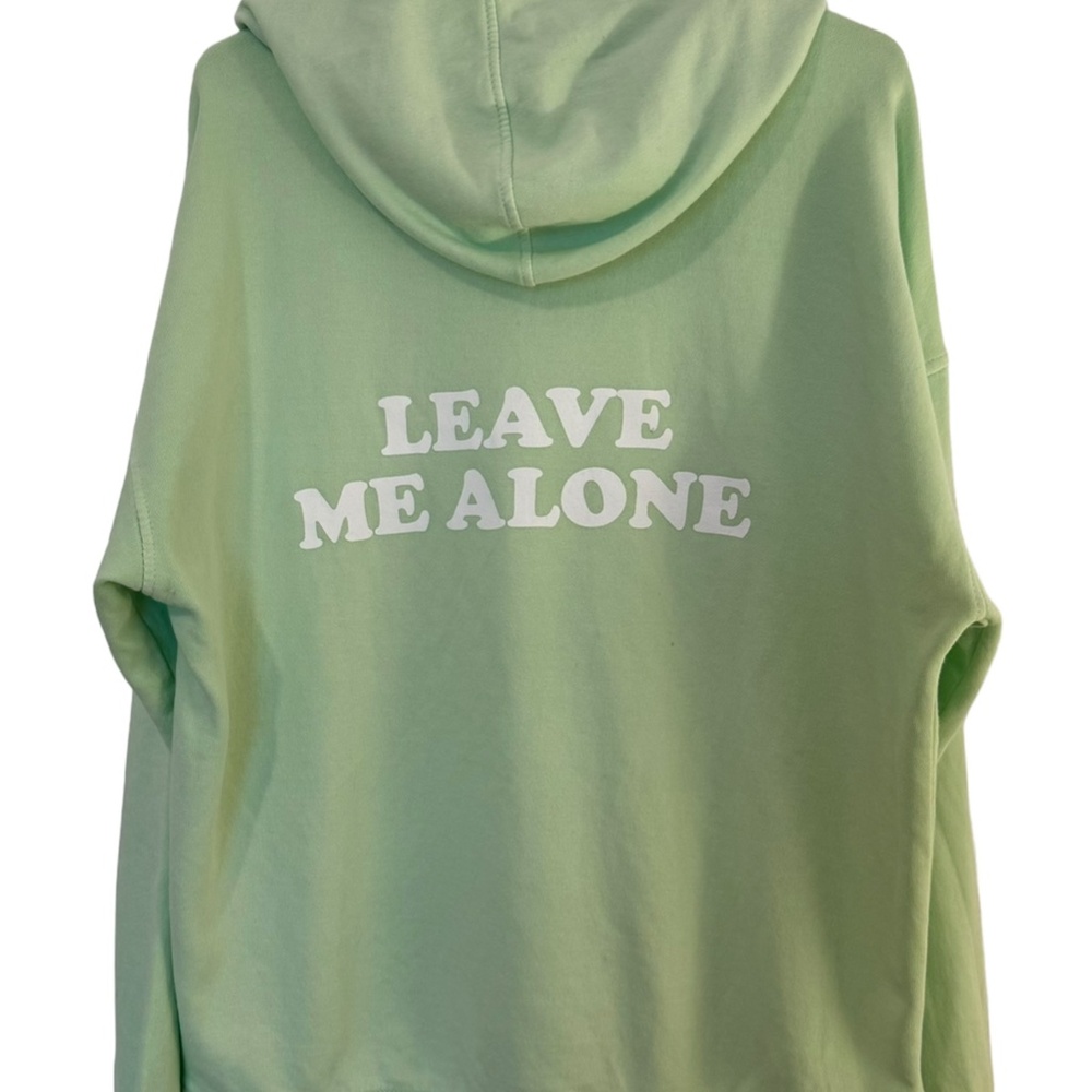 Rue21 Hoodie Green Sweatshirt Cotton Fleece Unisex Not In The Mood - Picture 3 of 5